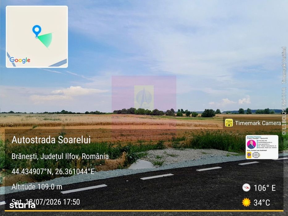 Branesti - teren 13k mp langa autostrada A2