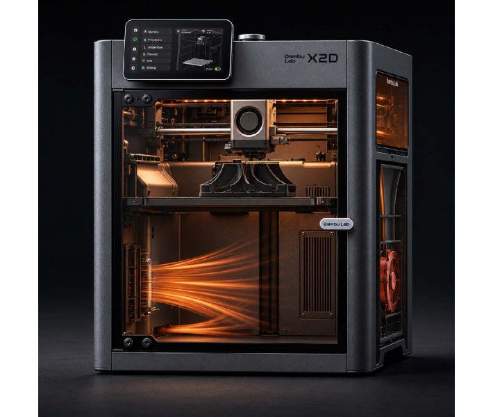 Bambu Lab X2D Combo — AMS 2 Pro bilan, 2 ta nozzle, kafolat