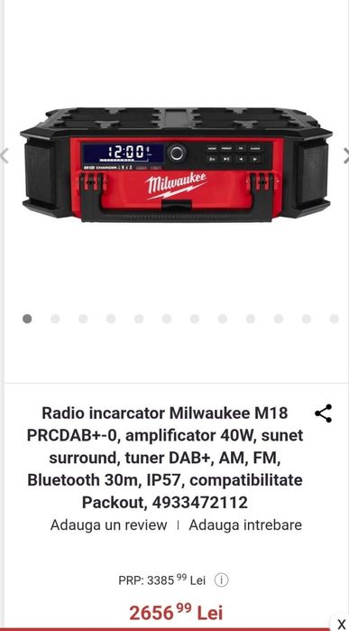 Radio Milwuakee M18 PRCDAB+ Packout