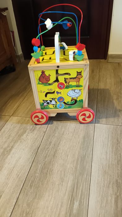 Cub din lemn 5 in 1 cu activitati