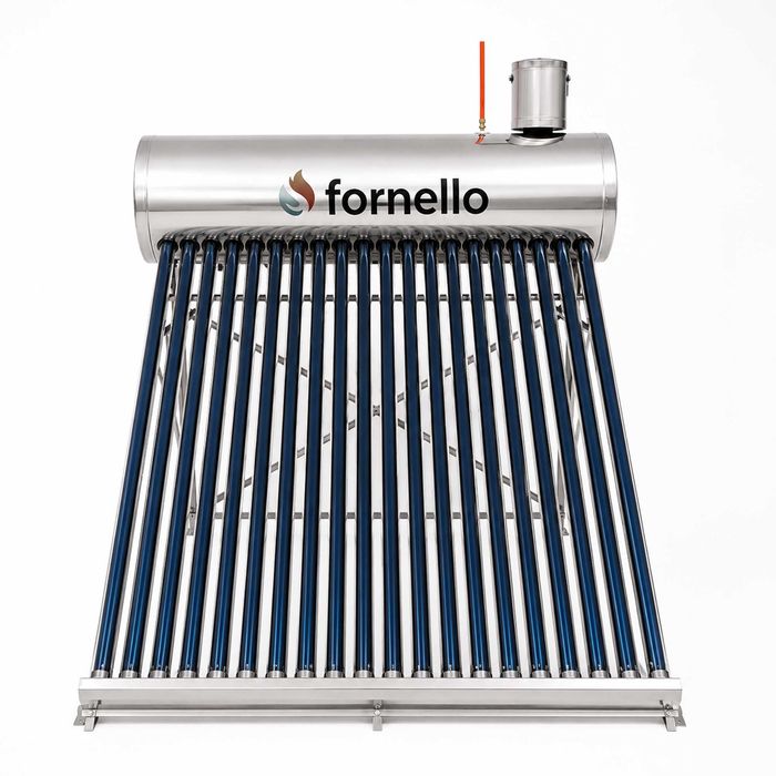 Panou solar nepresurizat Fornello, rezervor inox 165 litri, 20 tuburi