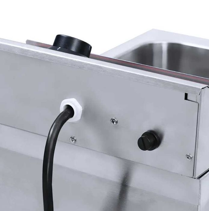 Friteuză electrică din inox, 8+8 litri cu manere laterale,NOUA