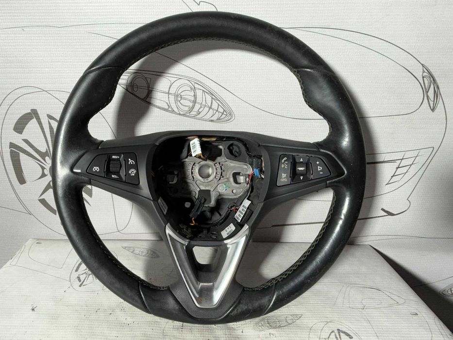 Volan piele multifuncțional Opel Corsa E 2014-2019 2016 Cod OEM: 39035999 45379B480 (1C4)