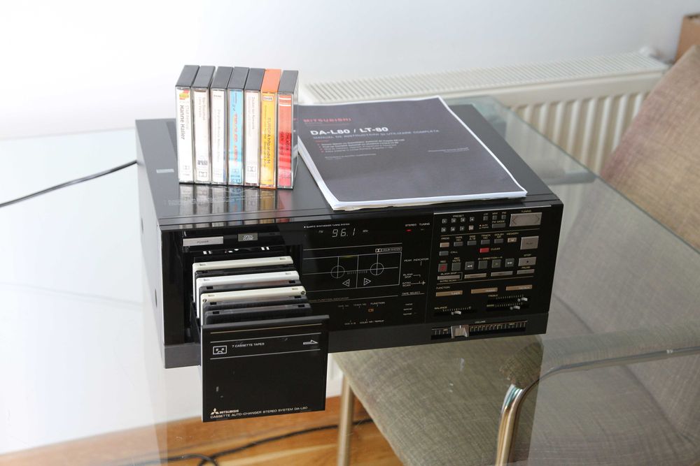 Mitsubishi DA-L80 Stereo Cassette Receiver / 7-Cassette Autochanger fabricat 1984 Japonia complet revizuit.