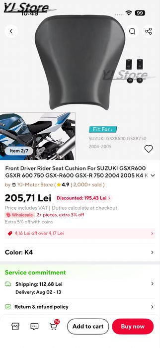 Sa pilot suzuki gsxr 600-750 2004-2005