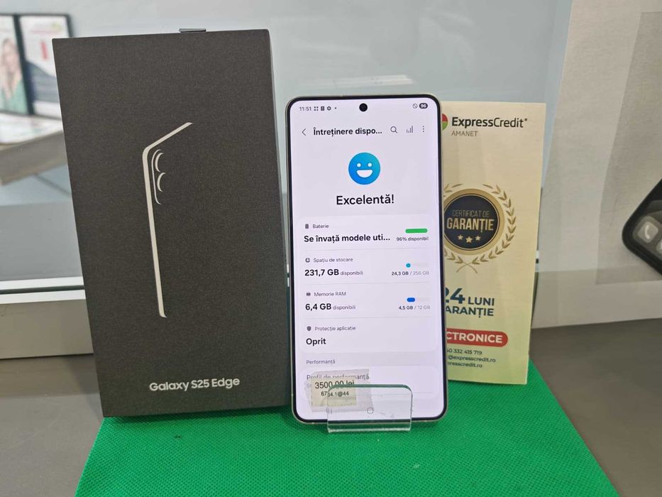 Telefon Samsung S25 Edge (AG44 B:6734)-garantie 2 ani!