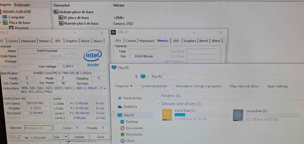 Unitate PC i5 7400 - 3.0 GHz / 8 GB Ram/ HDD 1 TB
