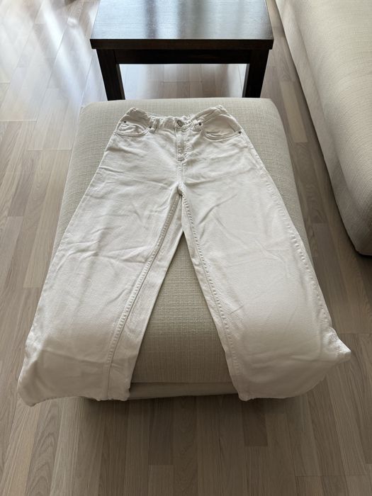 Бели дънки за момиче Zara