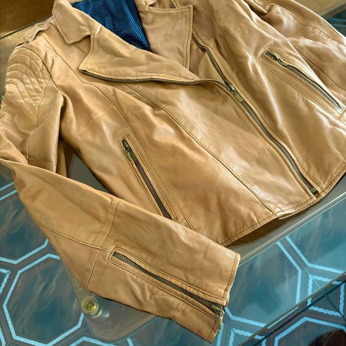 Естествена кожа Esprit дамско байкър яке M/40