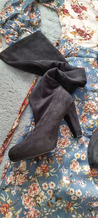 Cizme lungi imitație de piele întoarsă 37