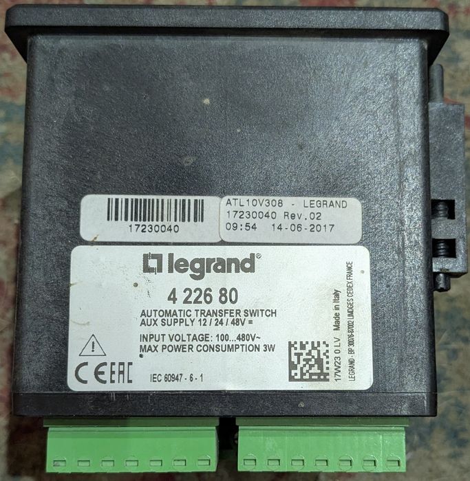 АВР 250А Legrand MODBUS rs232 для BMS/SCADA