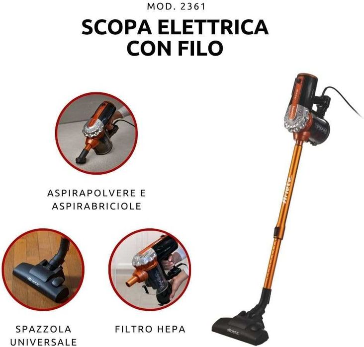 Вертикална прахосмукачка Ariete Handy Force 2361, 600W, 5м кабел