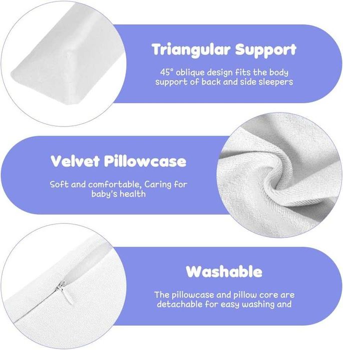 Mineup регулируема възглавница позиционер 43x10x10см с перална калъфка