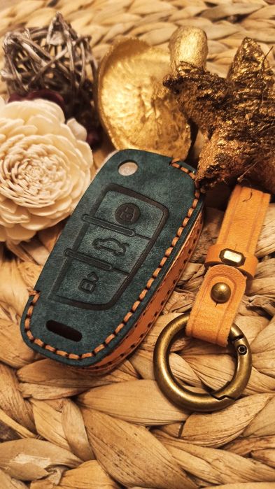 Кожен калъф за ключ Audi A1 A3 A4 A5 A6 A7 A8 Q3 Q5 Q7 S3 S4 S5 S6 S7