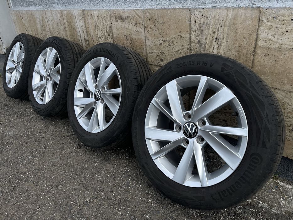 Set Roti Jante 16 Originale 5X112 VW Golf 8 7 6 5 Caddy Jetta Touran Passat Sharan Skoda Seat Anvelope vara 205 55 R16