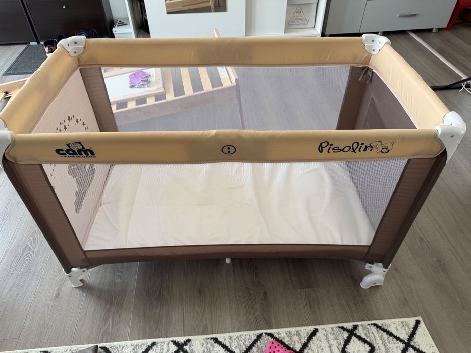 Pat de zi pentru bebeluș cu plasă plus saltea
