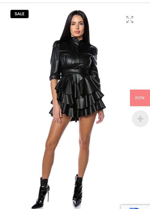 Rochie cu volane din piele Prive Boutique