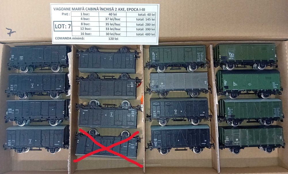 VÂND Vagoane diferite mărci, scara HO