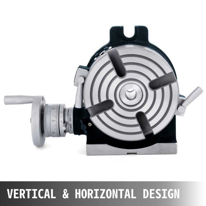 Masa rotativa divizoare 150mm verticala si orizontala, cap divizor pentru masina de frezat, disc gradat 360 grade, 4 canale, fonta HT200