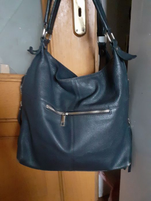 Geanta din piele naturala, LASOCKI,bleumarin, în stare perfecta,