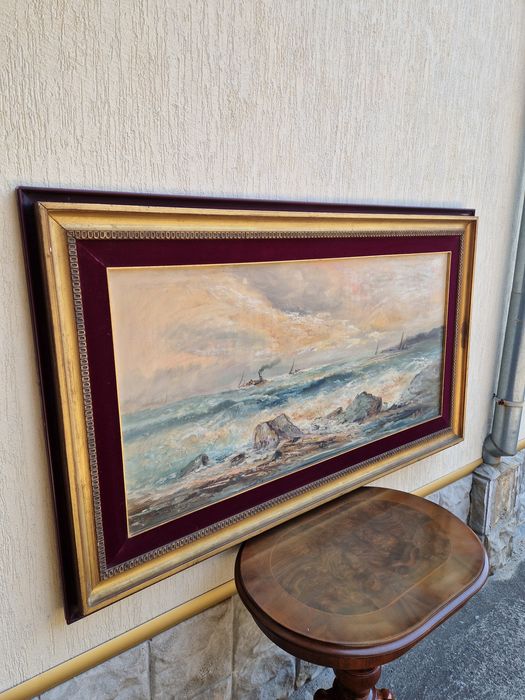 Маринизъм платно огромна картина масло авторска