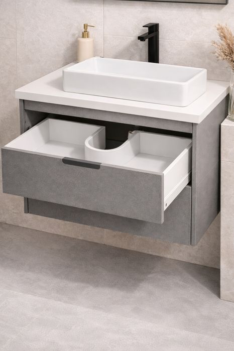 Mobilier baie modern – blat compozit | lavoar pe blat – 1099 RON