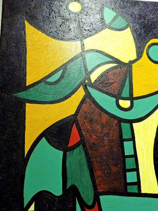 ,,Тих бял Дунав ",акрил върху платно,120см х 120см, оригинал