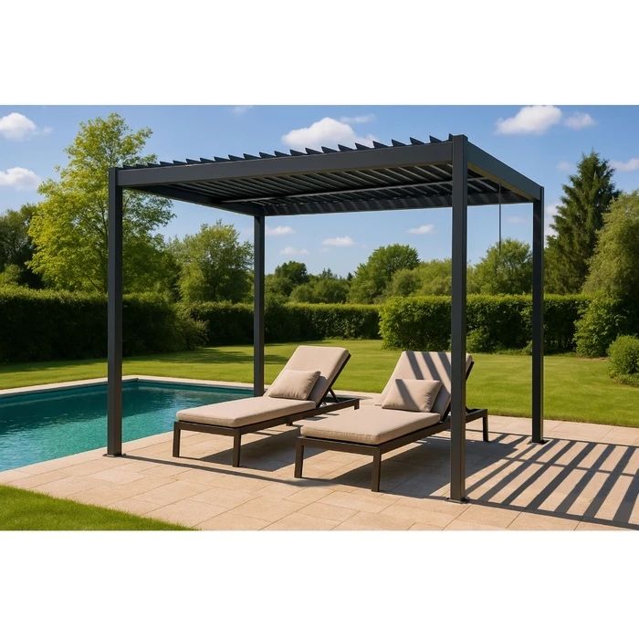 Pergola bioclimatica, pentru gradina aluminiu 300x400 reglabila
