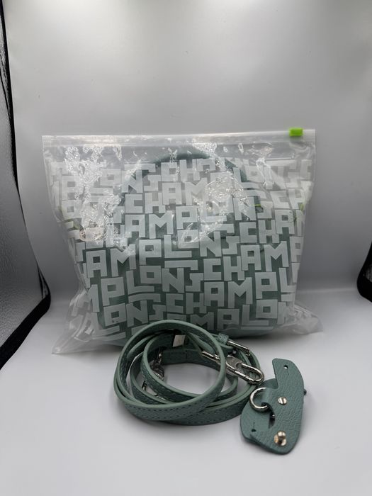 Longchamp Le Pliage Green Pouch with Handle Lagoon.