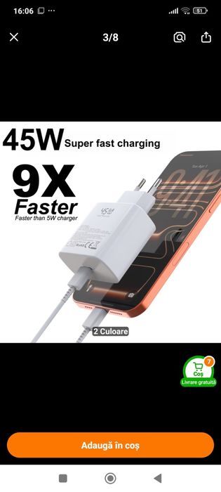 Încărcătoare rapide (Fast Charger) pentru  telefoane iPhone