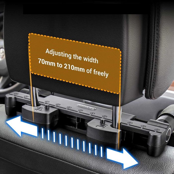 Кожена Регулируема автомобилна облегалка за глава и врат - Черна