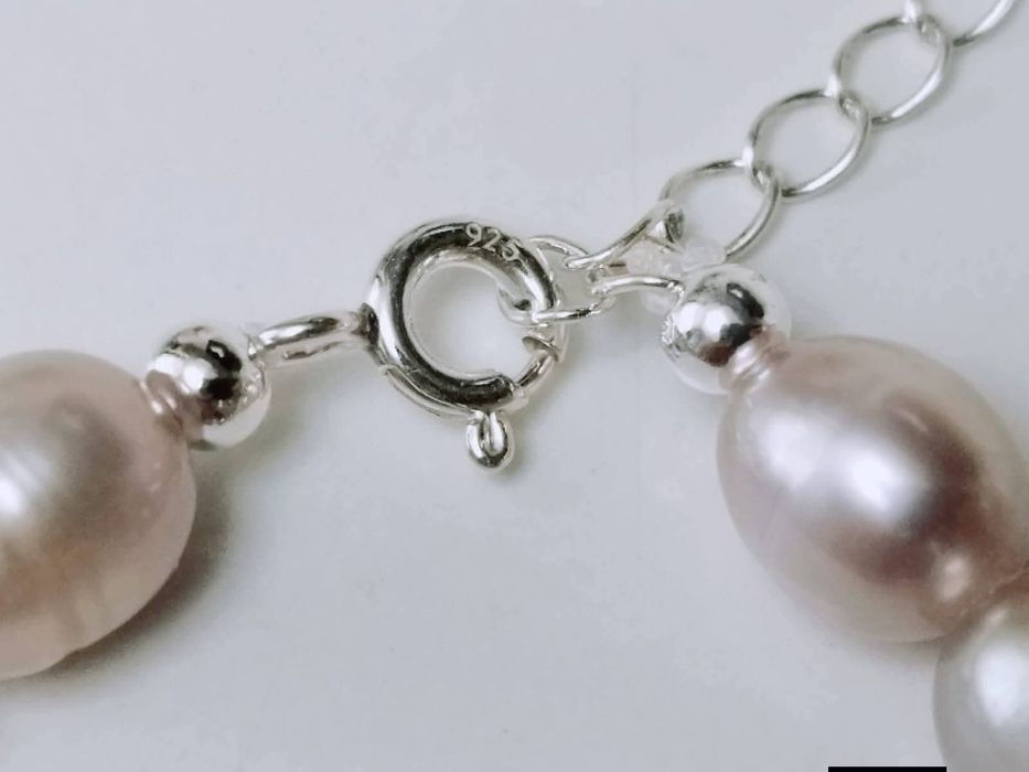 Bratara din perle naturale de cultura baroc, inchizatoare argint, mov