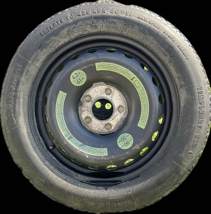 Vând [2 Roți de Rezervă Slim / Rachetă] Continental T125/90 R16 5x112 – Pentru Urgențe