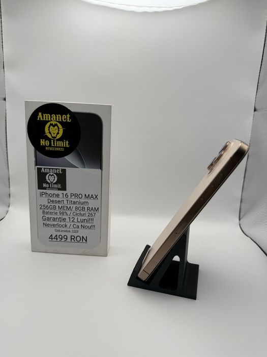 iPhone 16 Pro Max 256GB CA NOU Garantie 12 Luni ,AMANET NO LIMIT