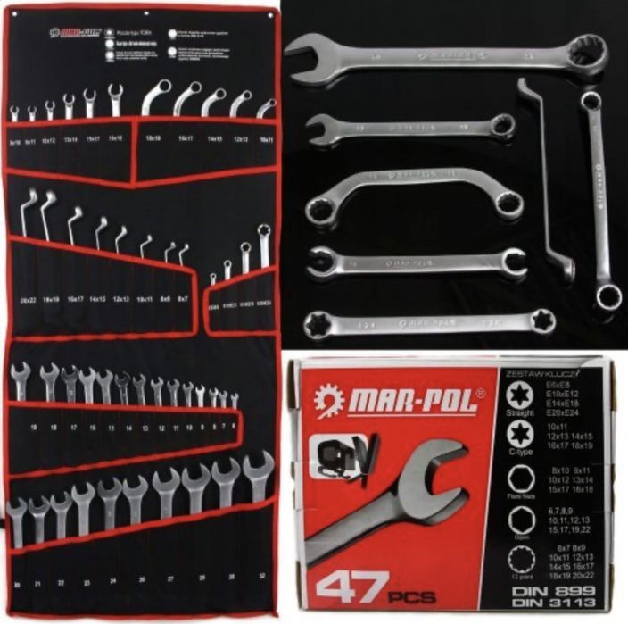 Комплект Комбинирани Ключове 47 части MAR-POL