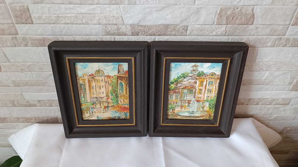 Стари картини "Пловдив" комплект два броя - 21/18см - Х.Журналов