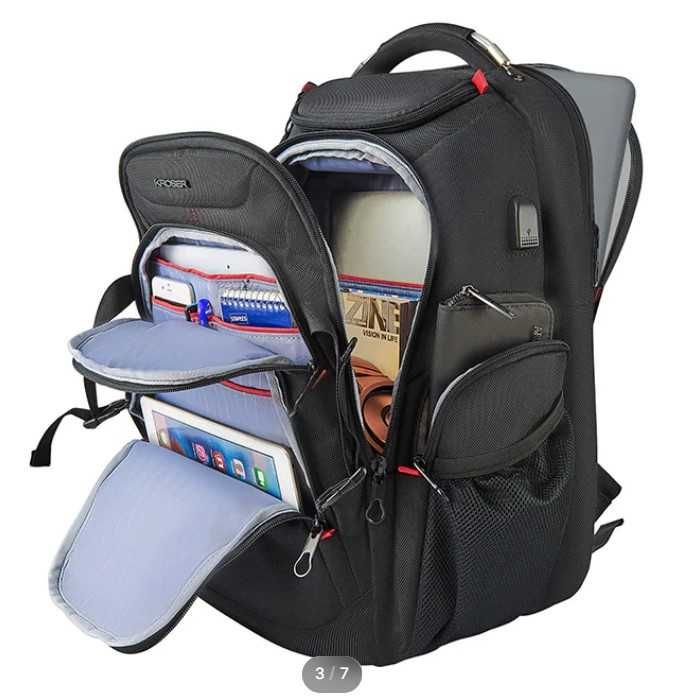KROSER XL Раница за лаптоп 17.3” | USB + RFID | Водоотблъскваща | Бизнес/Пътуване