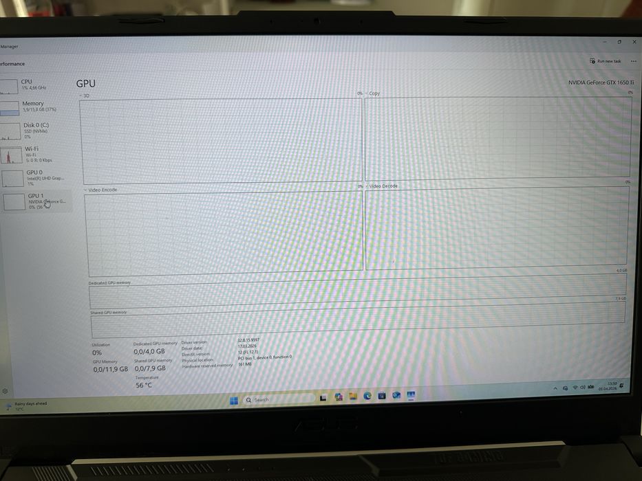 ASUS TUF Gaming F17 – i7 / 16GB / SSD / GTX 1650 Ti / Full HD 144Hz