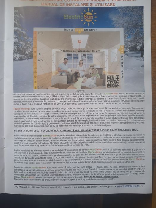 Panou Electric Sun pt încălzire locuinta