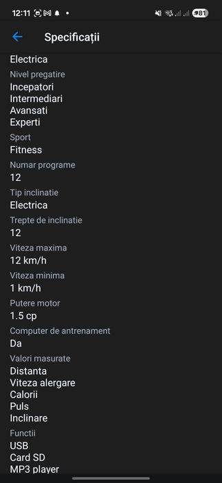 Banda alergare cu inclinare automata Energy Fit MT10A