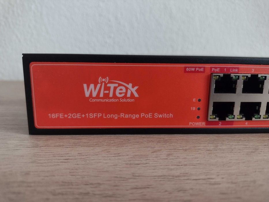 Нов Wi-tek WI-PS518G  PoE switch 16x PoE