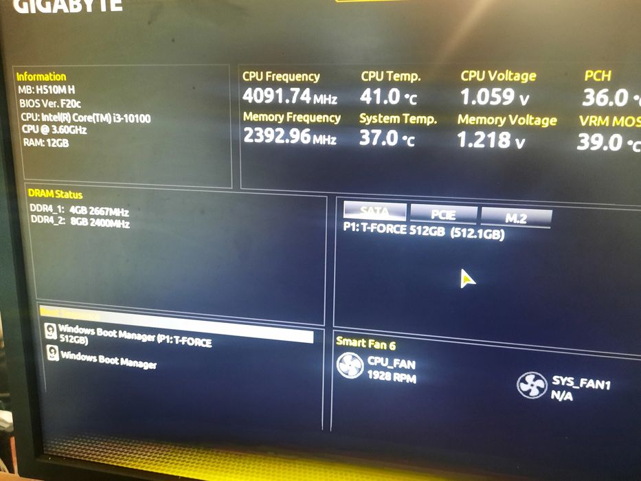 Дънна платка Gigabyte H510M H CPU i3 10100