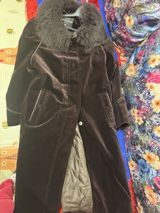 Пальто велюр (коричневый)