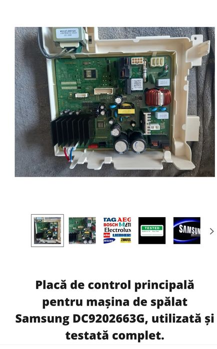 Placă electronică Samsung 8,9 kg mașină de spălat,cuva completă,orice