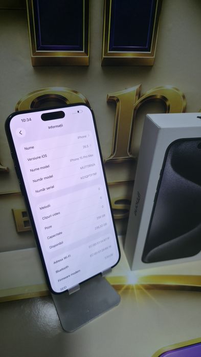 iPhone 15 Pro Max 5G 256 GB Baterie Originală:97% Preṭ fix!