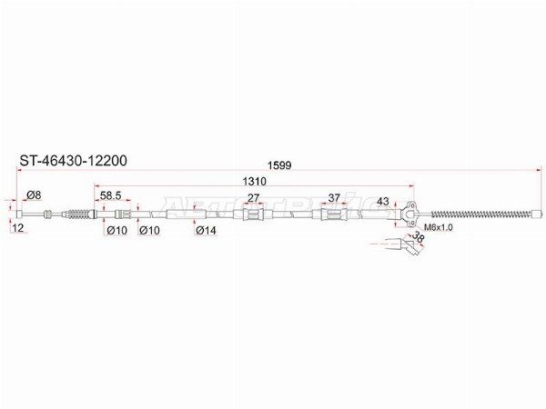 Трос ручника (барабан тормоза) Левый Toyota Corolla