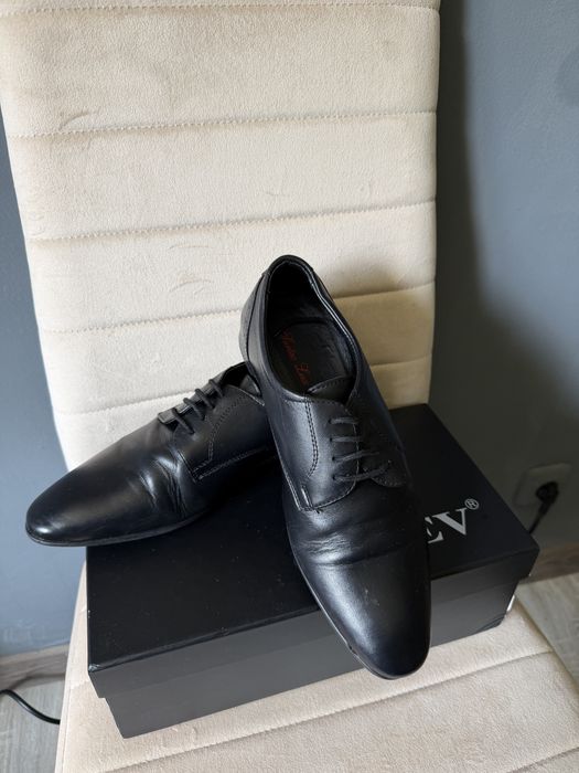 Pantofi barbat piele naturala Creev negri marime 39