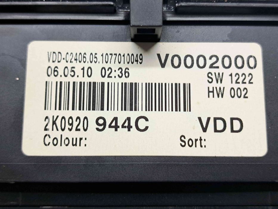 Ceas bord Volkswagen Caddy 3 (2KA, 2KH) [Fabr 2004-2010] 2K0920944C