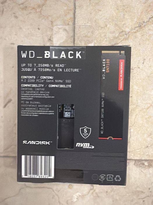 Ssd sandisk wd black sn7100 1tb nou sigilat original 7250mbs pcie gen 4