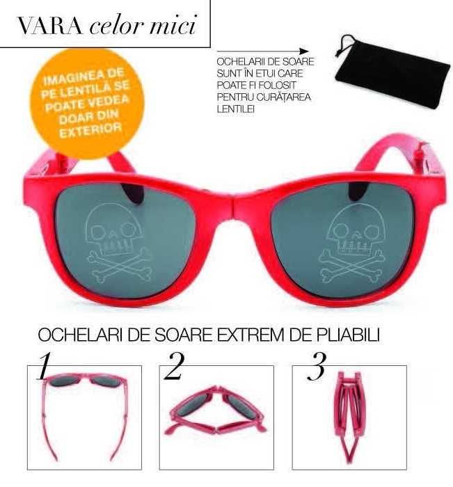 Ochelari de soare/plaja pliabili pentru copii cu model Pirat, unisex